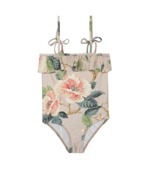 Beige floral swimsuit