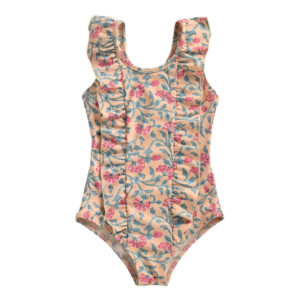 Floral ruffle baby swimsuit