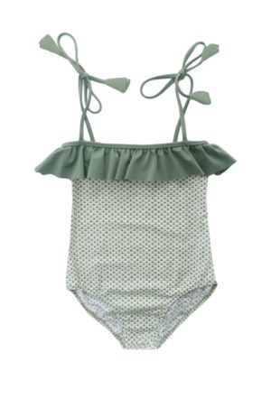 Sage green frill swimsuit