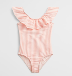 Ruffle stripe swimsuit