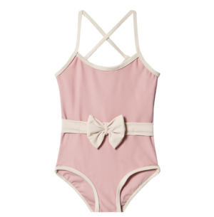 Rose belted bow swimsuit
