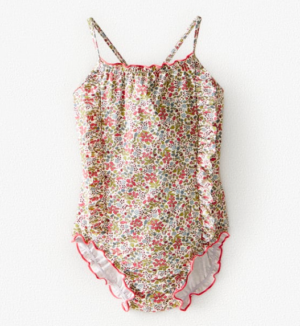 Floral scallop edge swimsuit