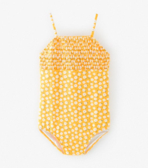Floral shirred swimsuit