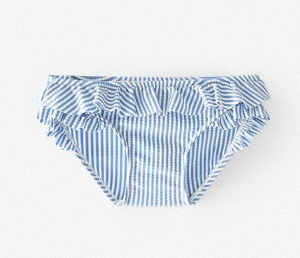 Blue seersucker baby swim pants