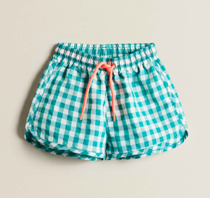 Gingham swim shorts
