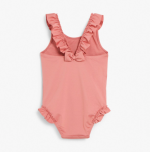 Pink frill bow baby swimsuit