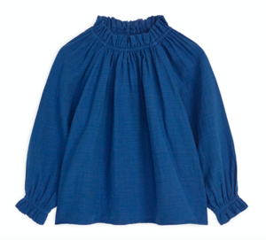 Blue frill blouse