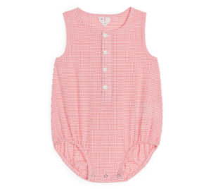 Gingham baby romper