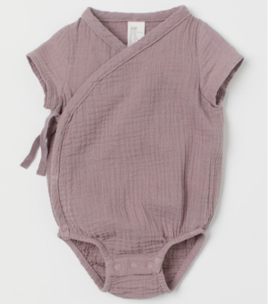 Heather cotton wrap bodysuit