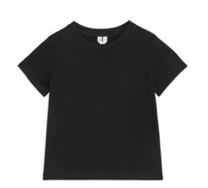 Kids black crew neck t-shirt