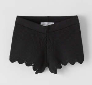 Black crochet knit shorts