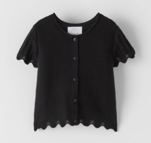 Black crochet knit top