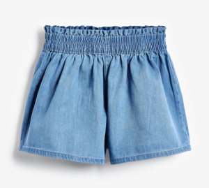 Denim paperbag shorts