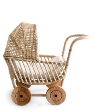 Rattan doll pram