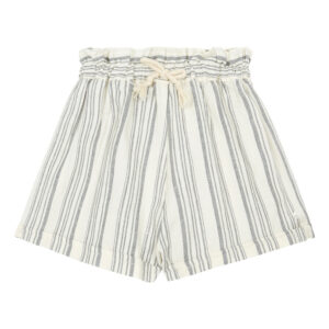 Striped cotton and linen shorts