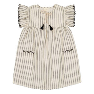 Striped embroidered dress