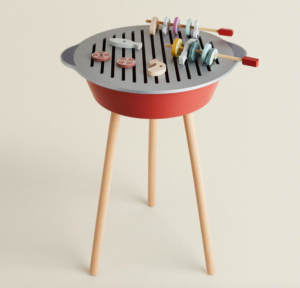 Kids wooden toy barbecue