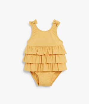 Baby yellow frill swimsuit