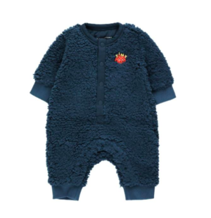 Navy sherpa baby one piece