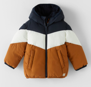 Boys colour block puffer jacket