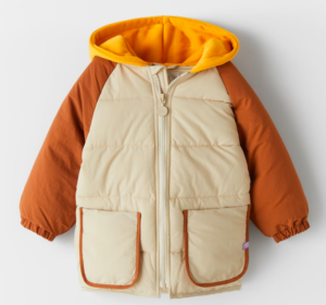 Contrast puffer jacket