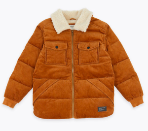 boys padded cord winter coat