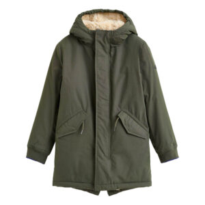 Faux fur khaki kids parka