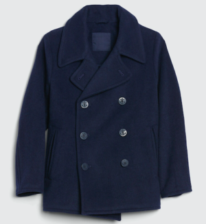 Boys navy wool peacoat