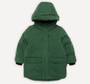 Green waterproof kids puffer jacket