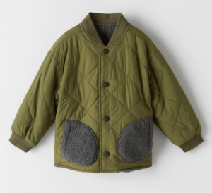 khaki reversible quilted jacket