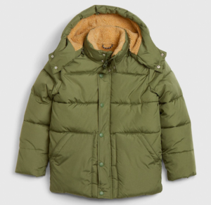 Kids khaki puffer jacket