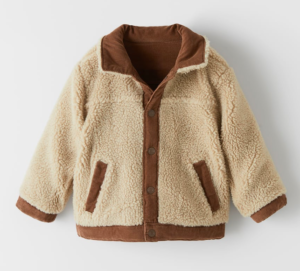 Faux shearling reversible kids jacket