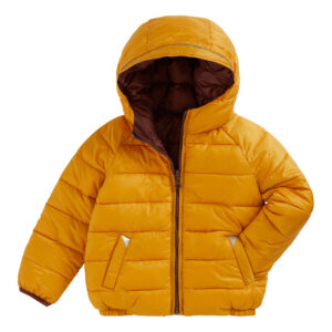 Yellow reversible puffer jacket