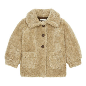 Beige faux fur coat