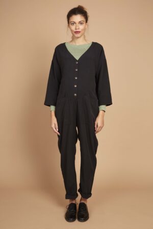 Black maternity boilersuit