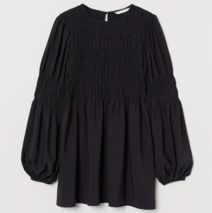 Black maternity smocked blouse