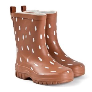 Brown dots rain boots