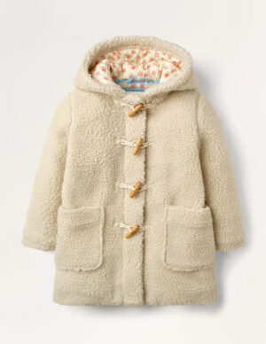 Cream cosy borg duffle coat