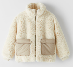 Cream faux shearling jacket