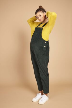 Bottle green corduroy dungarees