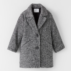 Grey textured collar coat