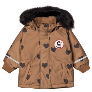 Heart print winter coat