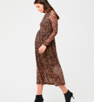 Leopard print maternity dress