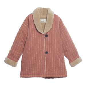 Coral morocco faux fur coat