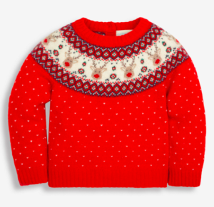Red fair isle reindeer jumper
