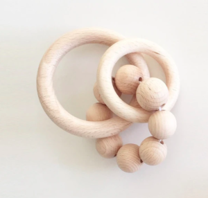 Natural wooden rattle