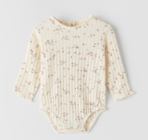 Floral textured baby bodysuit