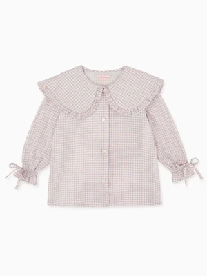 Blue check girls shirt