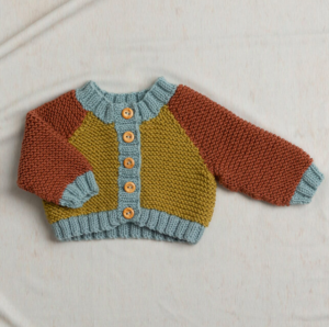 baby contrast knit cardigan