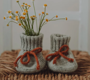 wool baby booties
